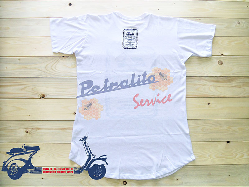 T-shirt old scooters Modello over size BIANCA